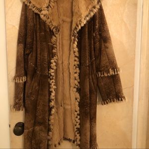 Vintage Rabbit Fur and Leather Coat